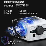 Машинка для манікюру Strong 211 /H400 65 W 37000об апарат для корекції та нарощування нігтів фрезер для зняття гель-лаку, фото 6