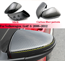 Накладки на дзеркала VW (Фольцваген) Golf VI MK6 (2008-2012) - Карбон, фото 3