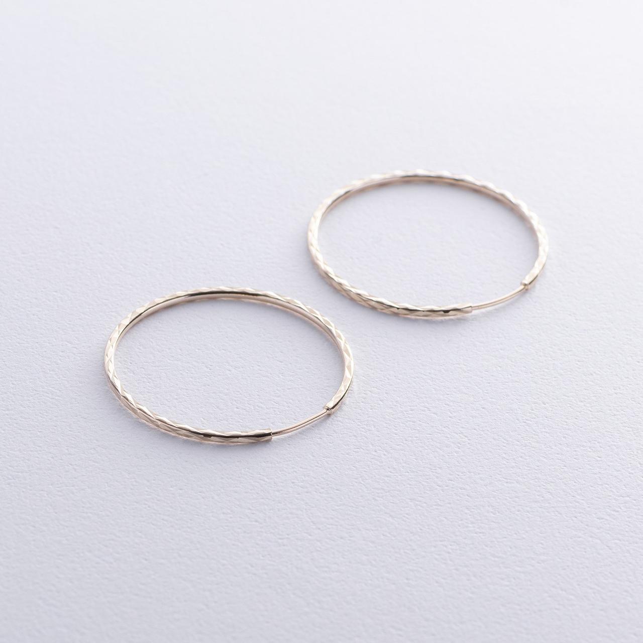 Серьги - кольца в желтом золоте с08697  LOVE-SHOP