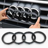 Эмблема передняя AUDI (Ауди) A1 (8X) 2010-2018, A4 (B7) 2004-2008 - Черный глянец 263x87 мм