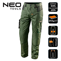 Штани робочі CAMO OLIVE, 60% бавовна, 40% поліестер, 255 г/м2, Neo Tools (81-222-L)