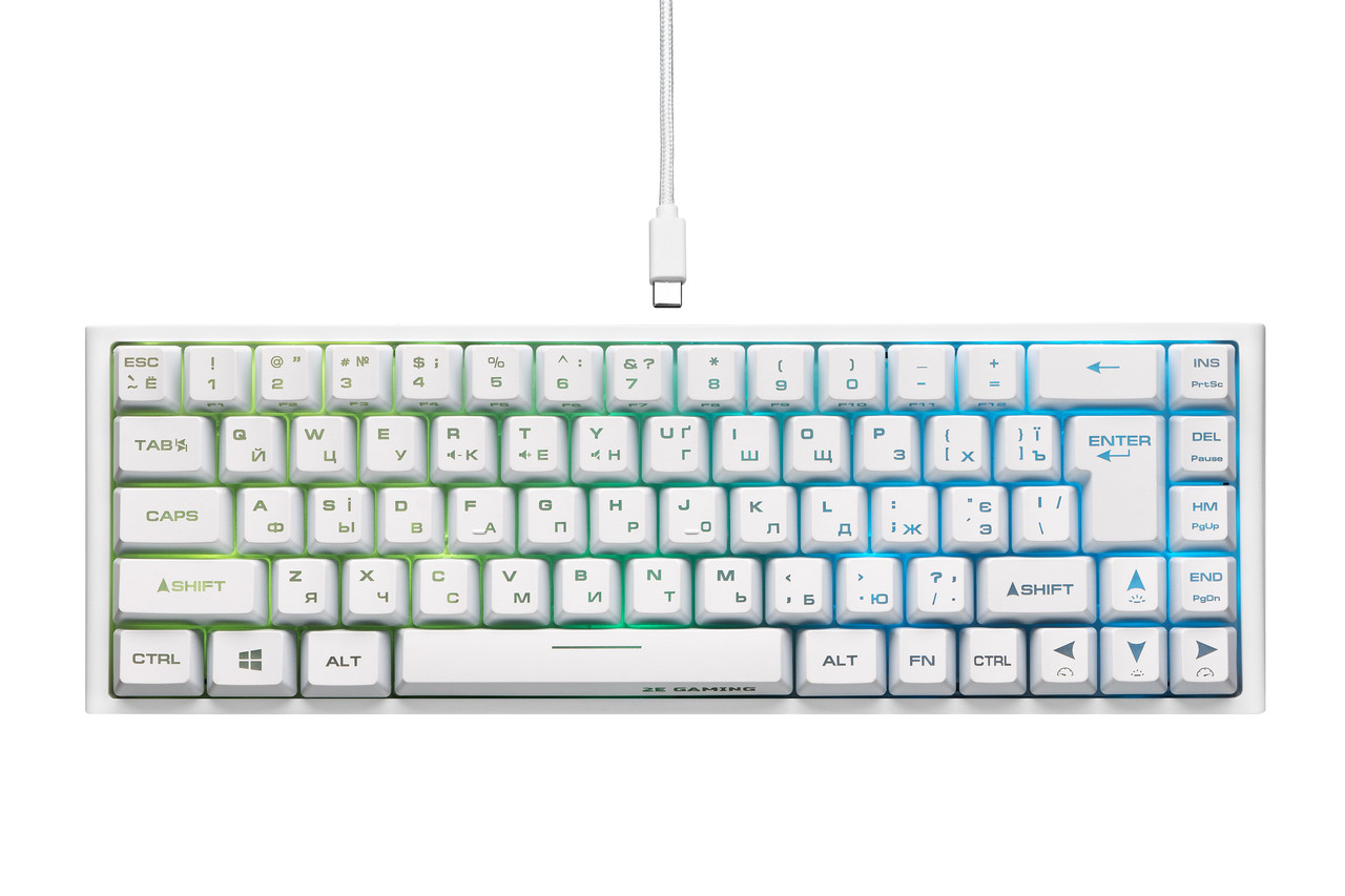 2E Gaming Клавіатура ігрова KG350 RGB 68key USB White Ukr