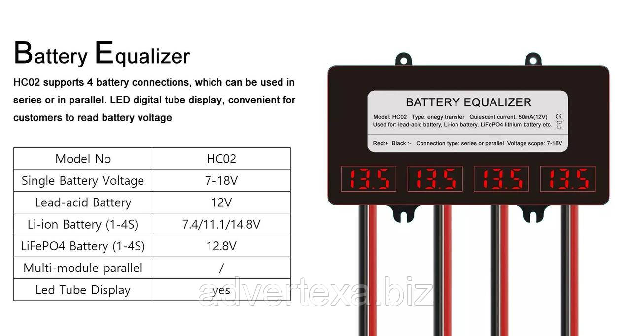 Балансир АКБ Battery Equalizer  HC02 48V з вольтметром