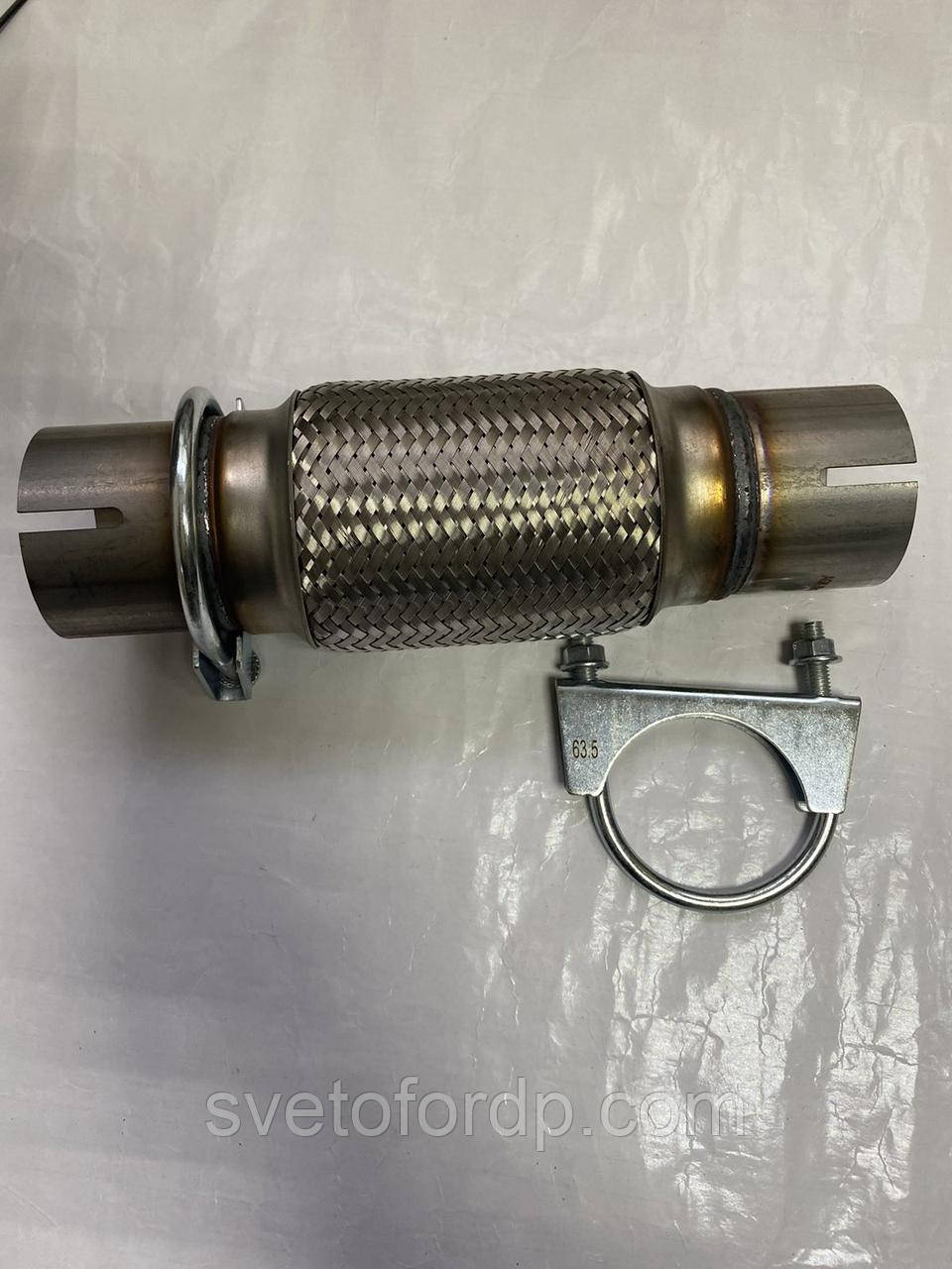 Гофра глушника 60х150x250 кріплення під хомут у зборі. Польща, фото 1