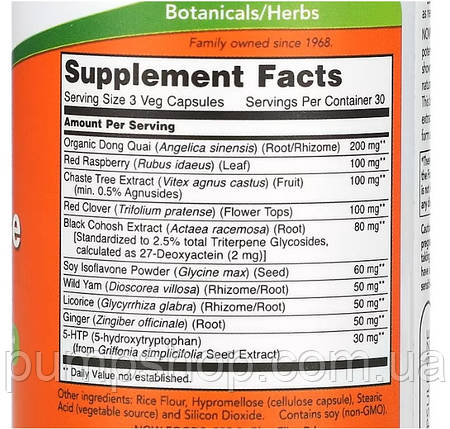 Комплекс для підтримки під час менопаузи Now Foods Menopause Support 90 капс., фото 3