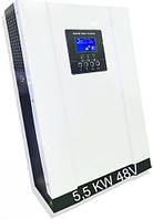 Гибридный солнечный инвертор MPPT 48 V/220 V, 5.5 кВт, преобразователь напряжения с чистой синусоидой 100 A