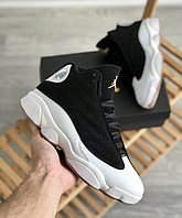 Мужские кроссовки Nike Air Jordan 13 Retro white Black обувь Найк Аир Джордан 13 черно-белые