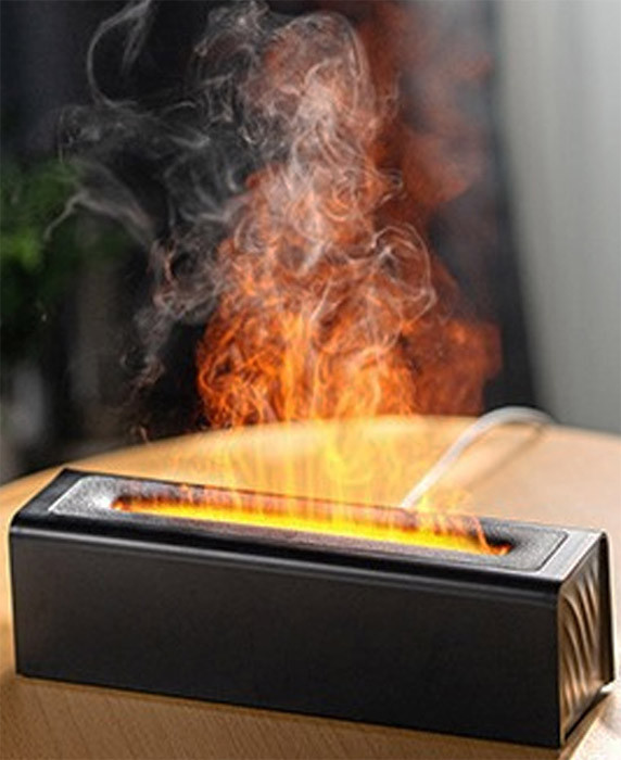 Електрокамін з 3D ефектом полум'я, аромадифузором MADORU, чорний 251*67*75mmEStyle