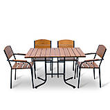 Комплект меблів для кафе "Феліція" Тік 4 стільця. Металевий каркас від Mix-Line, фото 2