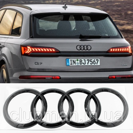 Задня емблема AUDI (Ауді) NEW Q7 (4M) 2015-... - Чорний глянець 230 x 80 мм, фото 1