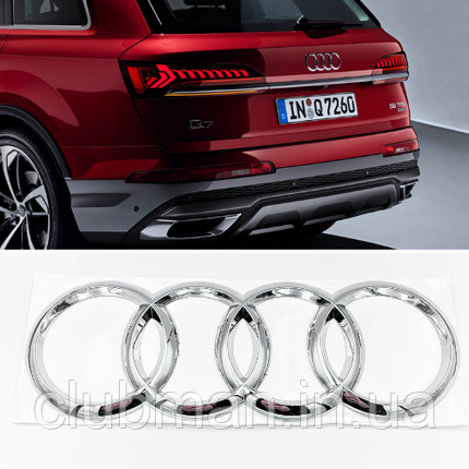 Задня емблема AUDI (Ауді) NEW Q7 (4M) 2015-... - Хром 230 x 80 мм, фото 1