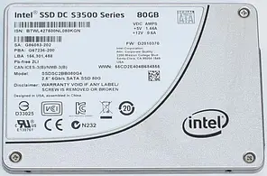 SSD накопичувач Intel DC S3500 SERIES 80GB 2.5'  6GB/s (SSDSC2BB080G4) Refurbished