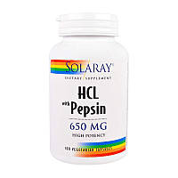 Бетаин с пепсином Solaray Betaine HCL with pepsin 650 mg 100 veg caps