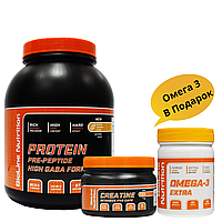 Whey Protein 80% белка + GABA ( 2 кг ) + Creatine intensive ( 150 капсул ) = OMEGA 3 В Подарок TM Bioline