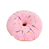 Пончик розовый мягкая игрушка с пищалкой для собак 11 см х 11 см