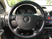 Чехол на руль Chevrolet Lacetti 2004-2012 со спицами черная эко-кожа Шевроле Лачетти