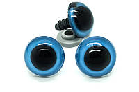 Глаза для игрушек винтовые, диаметр 20мм, в упаковке 10 пар, цвет Синий