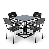 Набір стіл та стільці садових меблів "Фіона" Венге від Mix-Line