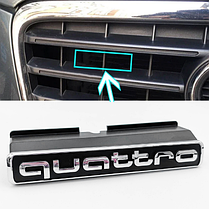 Емблема для решітки Quattro AUDI (Ауді) для Q3 (8U) 2015-2018 (Facelift) - 9,5 х 1,2 см, фото 2