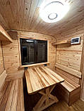 Дерев'яна мобільна Баня-Квадро"Беверен" 6 м (вільха, з котелом на дровах), фото 6