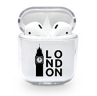 Прозорий силіконовий чохол Apple AirPods з малюнком — Лондон (KAP1168)