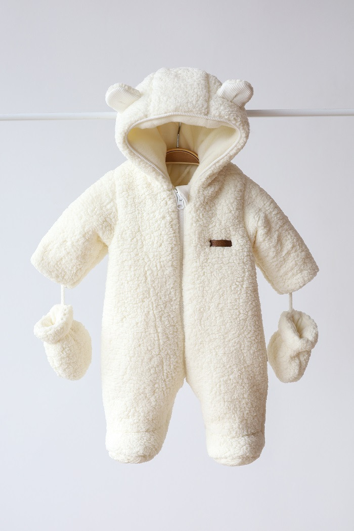Хутряний комбінезон "Teddy", Молочний