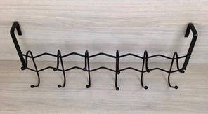 Вішалка дверна металева з порошковим покриттям, колір білий, 490 мм