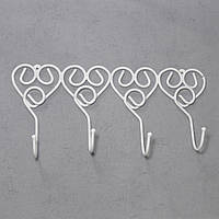 Вішалка «Серце 4» для одягу, металева, сірий колір, 340 мм, від Veshalka