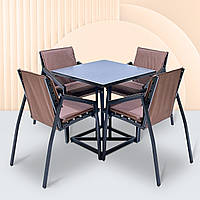 Комплект меблів для кафе "Парма" Венге 4 стільця. Металевий каркас від Mix-Line