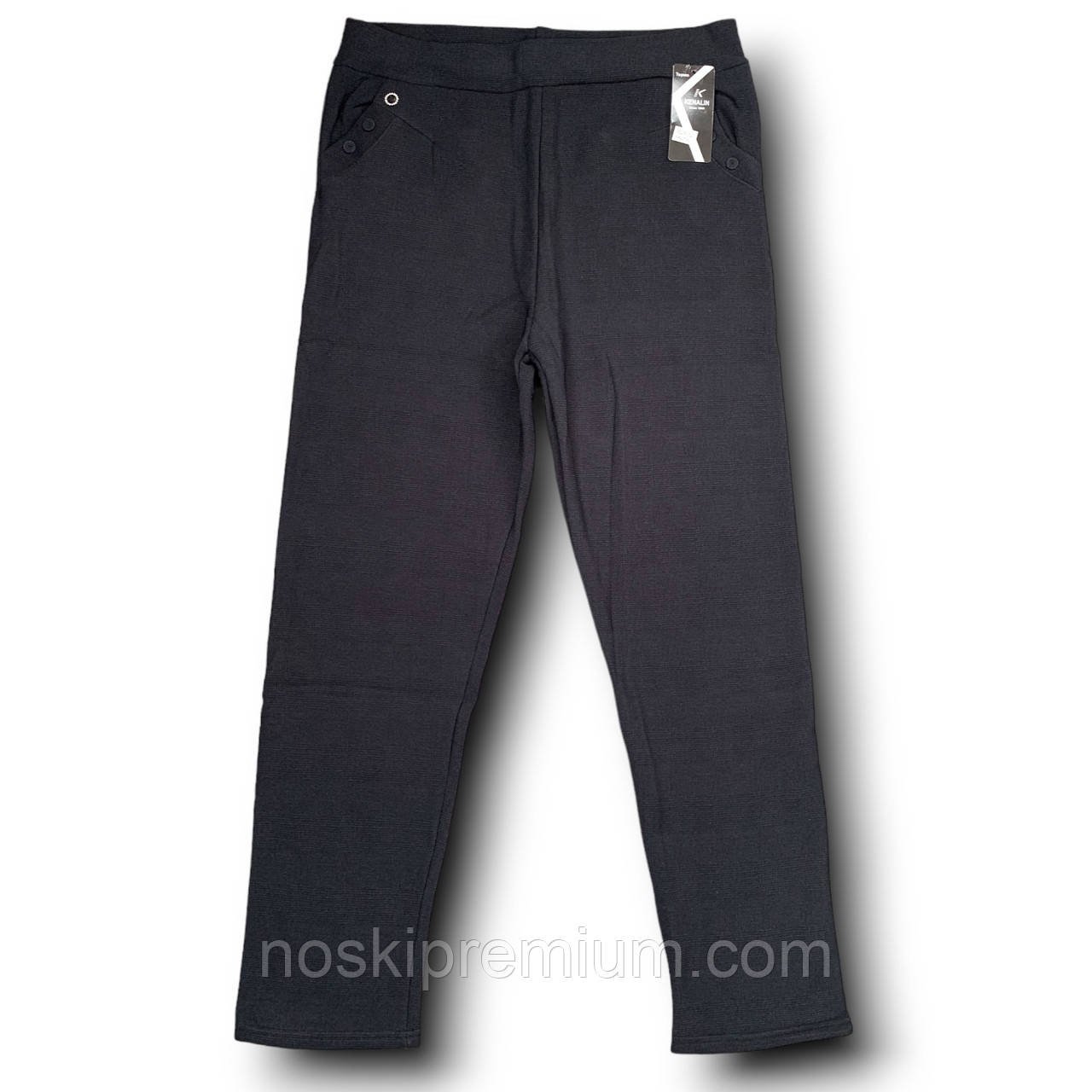 Штани жіночі термо на флісі Kenalin, розмір 5XL-6XL, чорні, 9224-12, фото 1