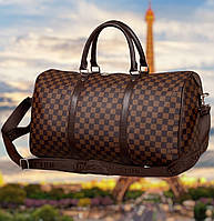 Сумка дорожная Louis Vuitton коричневая кожзам есть ремень ручки и ножки из пластика