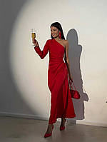 Платье женское макси с открытым плечом шелк Армани 42-44, 44-46 (2цв) "A LONDON" от производителя