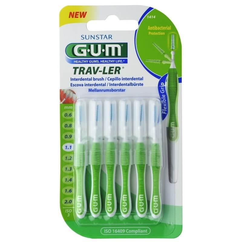 Межзубные щетки GUM TravLer 1,1 мм, 6 шт. в упаковке - фото 2 - id-p2055851545