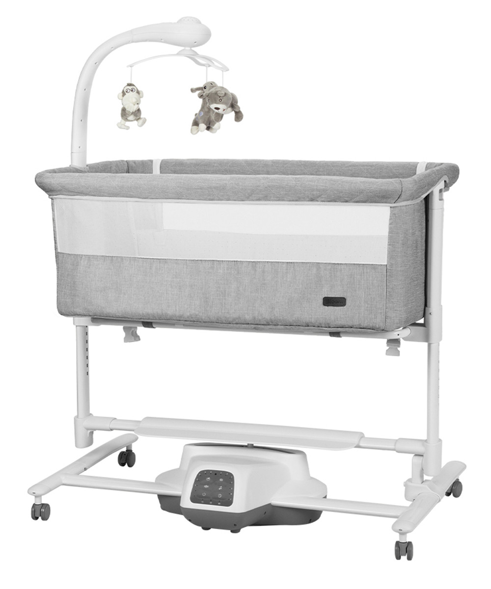 Приставне ліжечко для новонароджених із системою заколисування CARRELLO Bloom CRL-10304 Cadet Grey Сіра