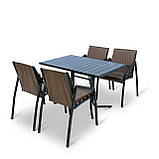 Набір стіл та стільці садових меблів "Парма люкс" Венге від Mix-Line, фото 2