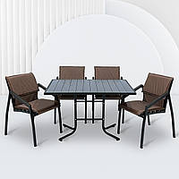 Комплект меблів для кафе "Парма люкс" Венге 4 стільця. Металевий каркас від Mix-Line