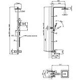 Душова система WEZER PRO16-02, поворотний вилив - перемикач на лійку/душ, нержавіюча сталь, фото 5