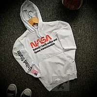 Худі чоловіче NASA весняне осінне кофта Наса трикотажна біла