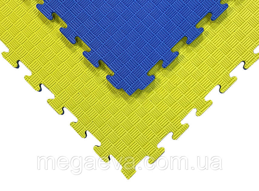 Мат-татамі Ланор "ластівчин хвіст"  100*100*3см Жовто-синій