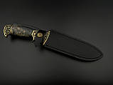 Ексклюзивний ніж ручної роботи із дамаська «Міні-генерал #5» зі шкіряними піхвами/60 HRC, фото 6
