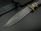 Ексклюзивний ніж ручної роботи із дамаська «Міні-генерал #5» зі шкіряними піхвами/60 HRC, фото 3