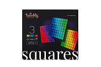 Twinkly Smart LED панель Twinkly Squares 3х64 RGB, Gen II, IP20, 16x16см, кабель чорний, дополнительный Vce-e