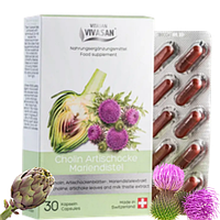 Артишок Холін Розторопша швейцарські капсули 30шт Вівасан Швейцарія Vivasan Choline Swiss