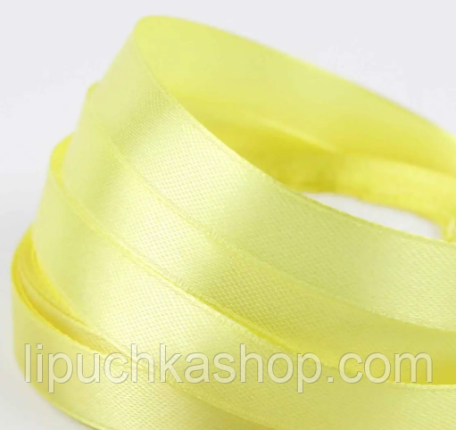 Стрічка атласна №151 (жовта) 12 мм, фото 1