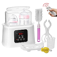 Підігрівач та стерилізатор для дитячих пляшечок DUO Smart Baby, з пультом дистанційного керування, білий