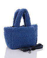 Жіноча сумка хутряна з плечовим ремінцем у 5-и кольорах. Синій