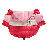 Водонепронецаемый пуховик с капюшоном для собак Tianchou размер M (32см*47см), розовый