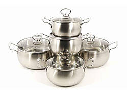 Набір посуду 5пр. (16/18/20/22/24см) Belly 2073 нержавіюча сталь ТМ А-ПЛЮС