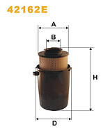 Фильтр воздушный Evobus (Mercedes Bus/Setra) O 100; Mercedes 2T, 3T, 4T Wix Filters (42162E) Пантехникс