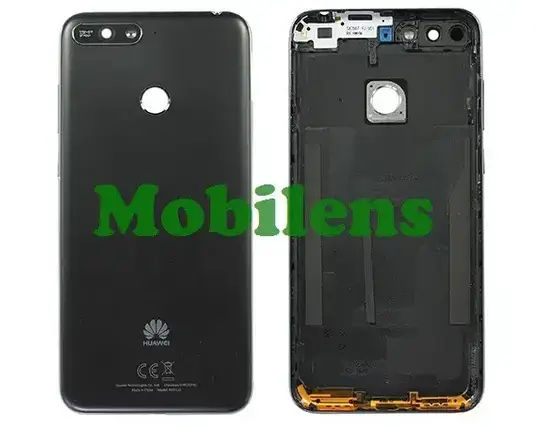 Huawei Y6 Prime 2018, ATU-L31, Honor 7A Pro AUM-L29, 7C AUM-L41 Задня кришка чорна * з вирізом під відбиток, фото 1
